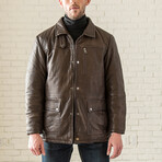Shearling Collar Jacket // Brown (XS)