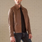 Karl Leather Jacket // Cognac (XS)
