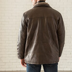 Shearling Collar Jacket // Brown (XS)