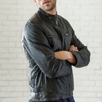Biker Leather Jacket // Black (XS)
