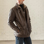 Shearling Collar Jacket // Brown (XS)