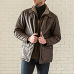 Shearling Collar Jacket // Brown (XS)