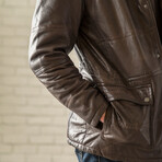 Shearling Collar Jacket // Brown (XS)