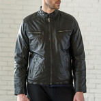 Biker Leather Jacket // Black (XS)