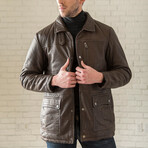 Shearling Collar Jacket // Brown (XS)