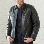 Biker Leather Jacket // Black (XS)