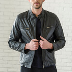 Biker Leather Jacket // Black (XS)