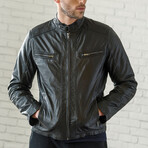 Biker Leather Jacket // Black (XS)