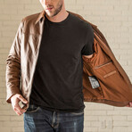 Karl Leather Jacket // Cognac (XS)