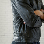 Biker Leather Jacket // Black (XS)