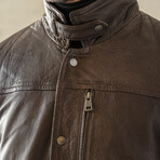 Shearling Collar Jacket // Brown (XS)