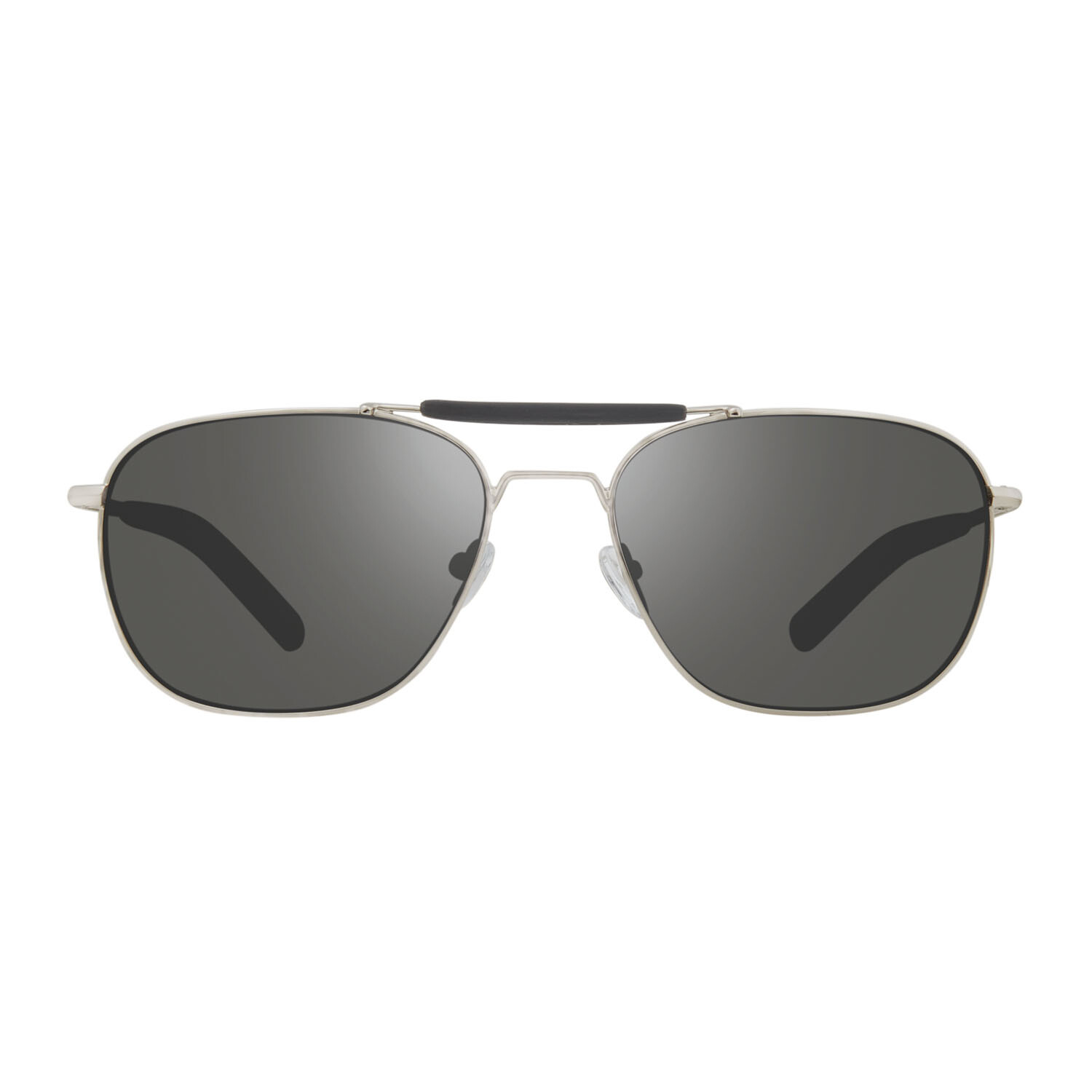 Pierson Polarized Sunglasses // Chrome Frame + Graphite Lens Revo