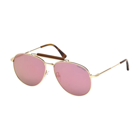 Men's Sean Sunglasses // Shiny Rose Gold + Mirrored Velvet
