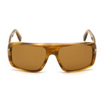 Men's Duke Sunglasses // Striped Brown + Brown