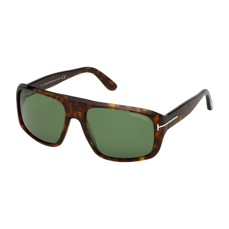 Men's Duke Sunglasses // Dark Havana + Green