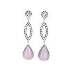 Women's Pear Shape Pink Mabe Pearl Drop Earrings