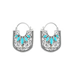 Women's Sleeping Beauty Turquoise Hoop Earrings