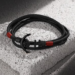 Rope + Anchor Bracelet // Black