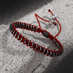 Hematite Stone Bracelet // Red + Silver