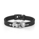 Corinthian Helmet Bracelet // Black + Silver