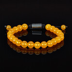 Agate Beads Adjustable Cord Tie Bracelet // 8mm (Yellow Agate)