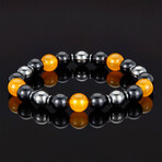 Agate + Shiny Onyx + Magnetic Hematite // 10mm (Yellow Agate)