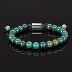 Natural Stone Beads Adjustable Cord Tie Bracelet // 8mm (Turquoise)
