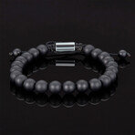 Adjustable Cord Tie Bracelet // 8mm (Polished Black Onyx)