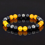 Agate + Shiny Onyx + Magnetic Hematite // 8mm (Yellow Agate)