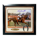Ron Turcotte Signed "Secretariat" Color Photo // Framed
