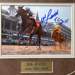 Triple Crown Winners Signed Horse Shoe Collage Framed