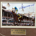 Triple Crown Winners Signed Horse Shoe Collage Framed