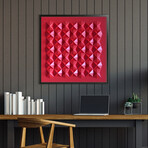 Crisp Abstract Wall Sculpture // Interlock Tetra I Red
