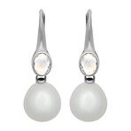 Assael White South Sea Pearl + Moonstone Drop Earrings // Store Display