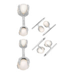 Assael 18K White Gold + Pearl Cufflinks Set // Store Display
