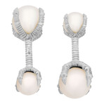 Assael 18K White Gold + Pearl Cufflinks Set // Store Display