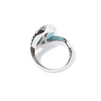 18k White Gold Turquois Ring // Ring Size: 7.25