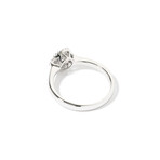 18k White Gold Diamond Halo Ring // New (Ring Size: 6)