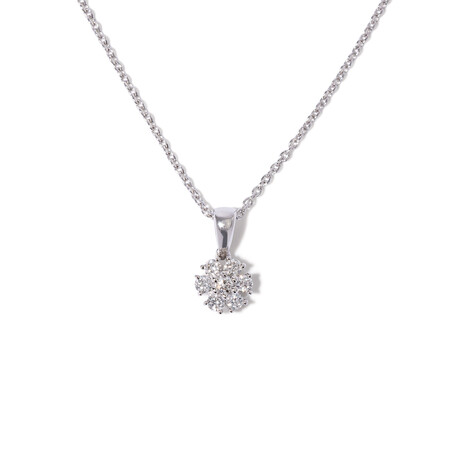18k White Gold Diamond Necklace I // 16.5" // New