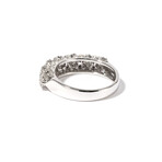 18k White Gold Diamond Cluster Band Ring // Ring Size: 6.75 // New