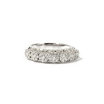18k White Gold Diamond Cluster Band Ring // Ring Size: 6.75 // New