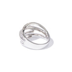 18k White Gold Stacked Diamond Ring // Ring Size: 6.5 // New