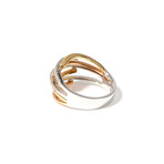 18k Tri Color Gold Diamond Ring // Ring Size: 6.5