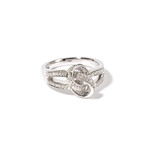 18k White Gold Diamond Knot Ring // Ring Size: 6.25 // New