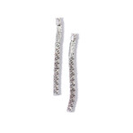 18k White Gold Diamond Earrings // 1.3"