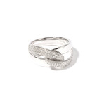 18k White Gold Diamond Twist Ring // Ring Size: 6.5 // New