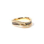 18k Black & Yellow Gold Diamond Ring // Ring Size: 6.5