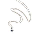 18k White Gold Sapphire Necklace // 17"