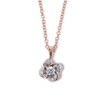 18k Pink Gold Diamond Necklace II // 16.5"