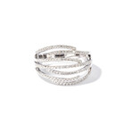 18k White Gold Stacked Diamond Ring // Ring Size: 6.5 // New